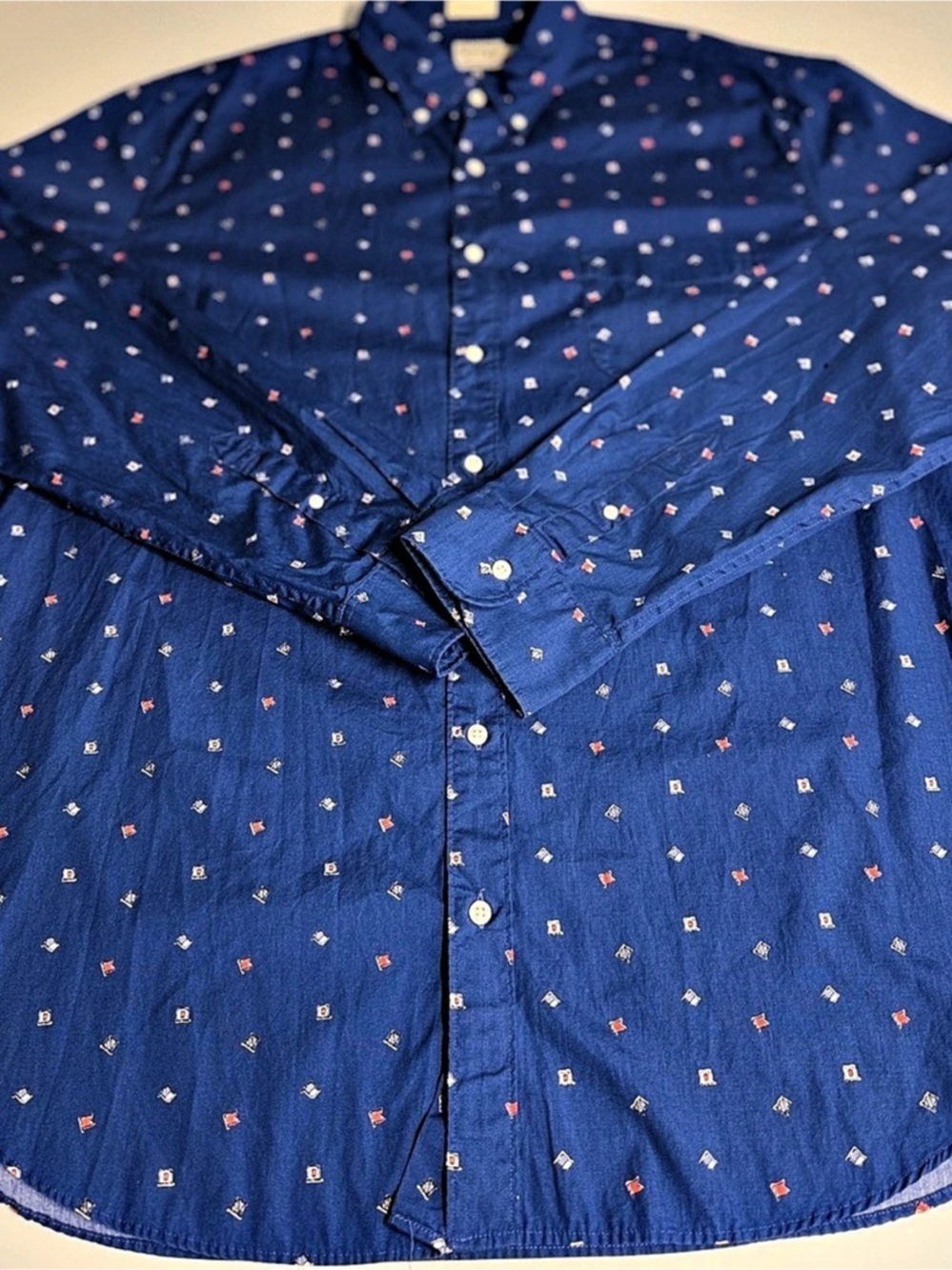 J.Crew Secret Wash Shirting in Nautical Flag Print Nautical Flag Print Shirt